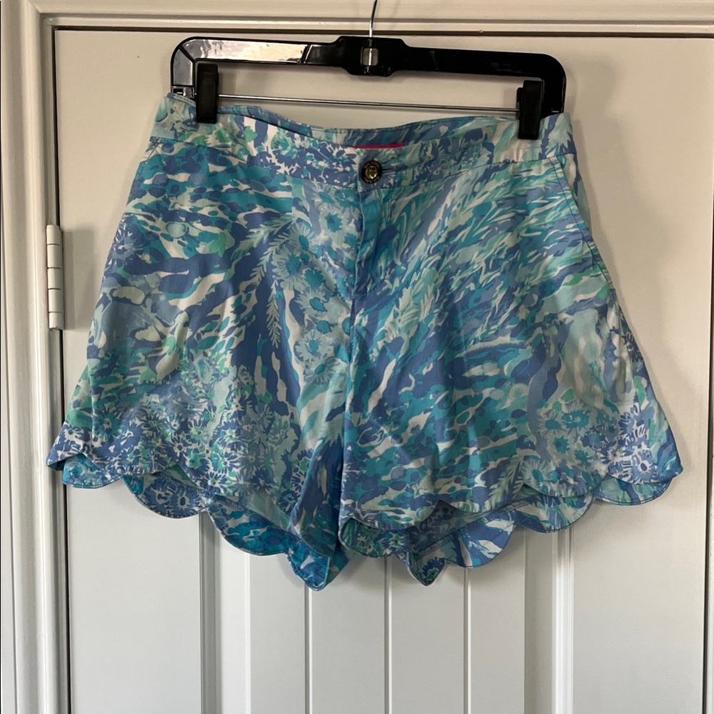 Lilly Pulitzer Blue and Green High Waist Shorts